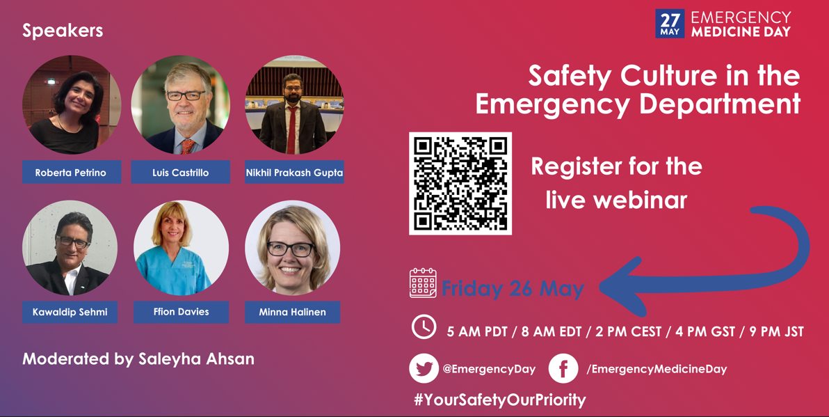 Webinar: Safety culture in the Emergency Department (26 May, 14:00-16:00 CEST)